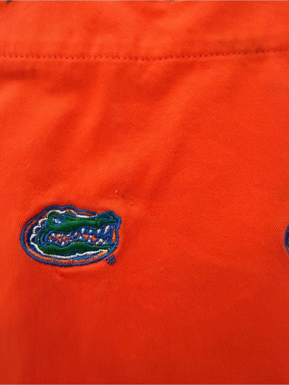 Penningtons Bright Orange Mini Skirt with Blue Embroidered Logos - Picture 7 of 10